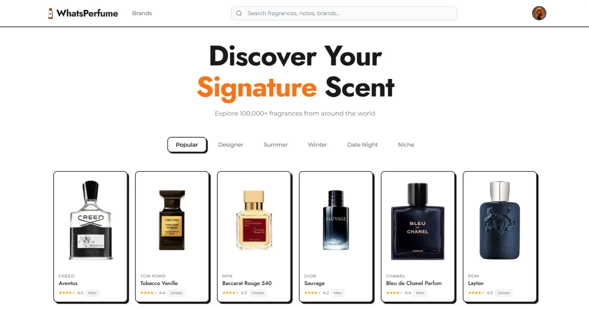 WhatsPerfume website built by Moradabad Website